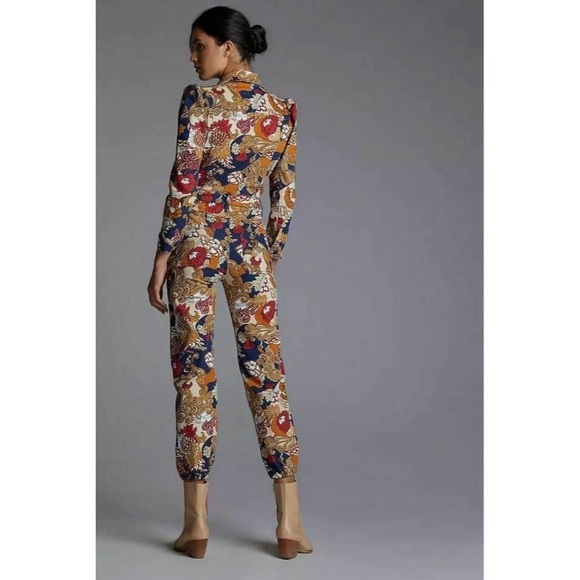MOTHER Puffy Wrapper Floral Denim Jumpsuit - Picture 3 of 12